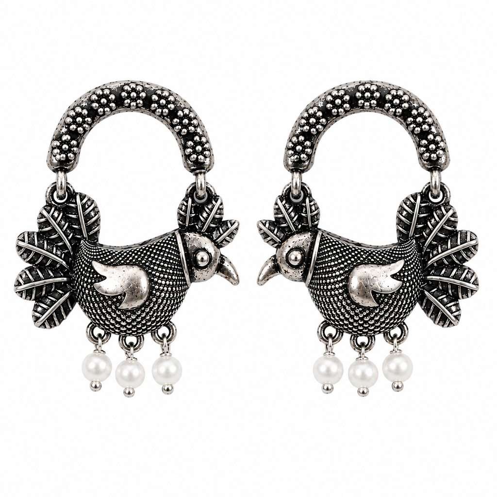 Vintage Sparrow Oxidized Earrings