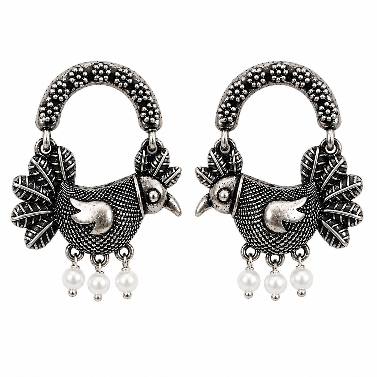 Vintage Sparrow Oxidized Earrings