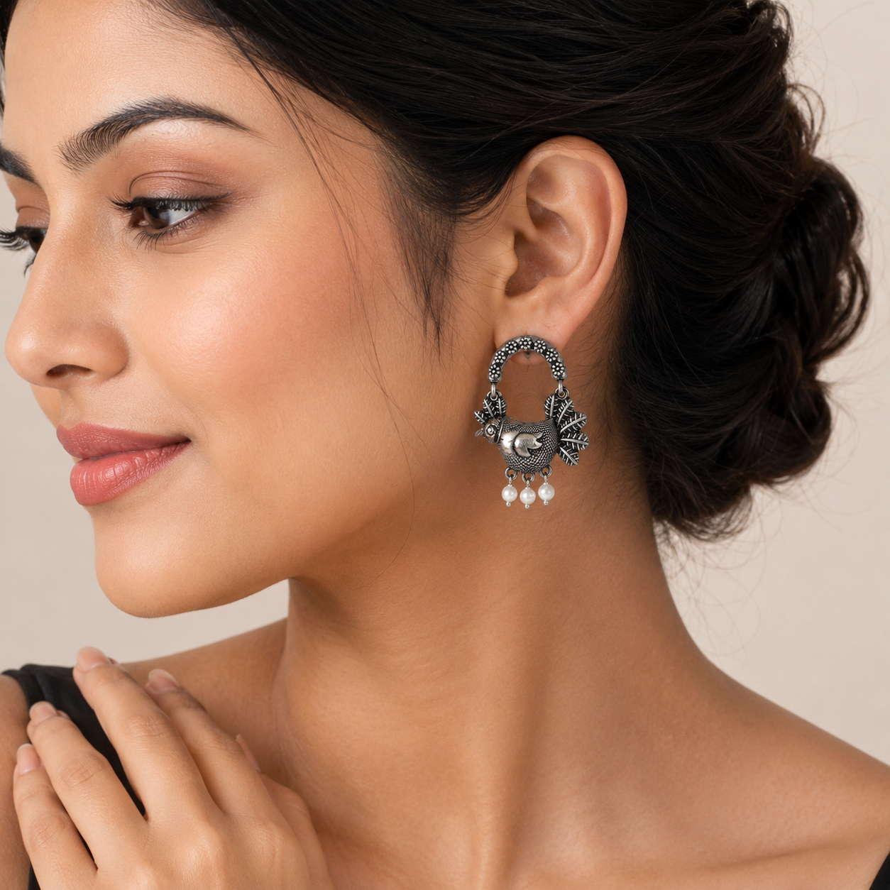 Vintage Sparrow Oxidized Earrings