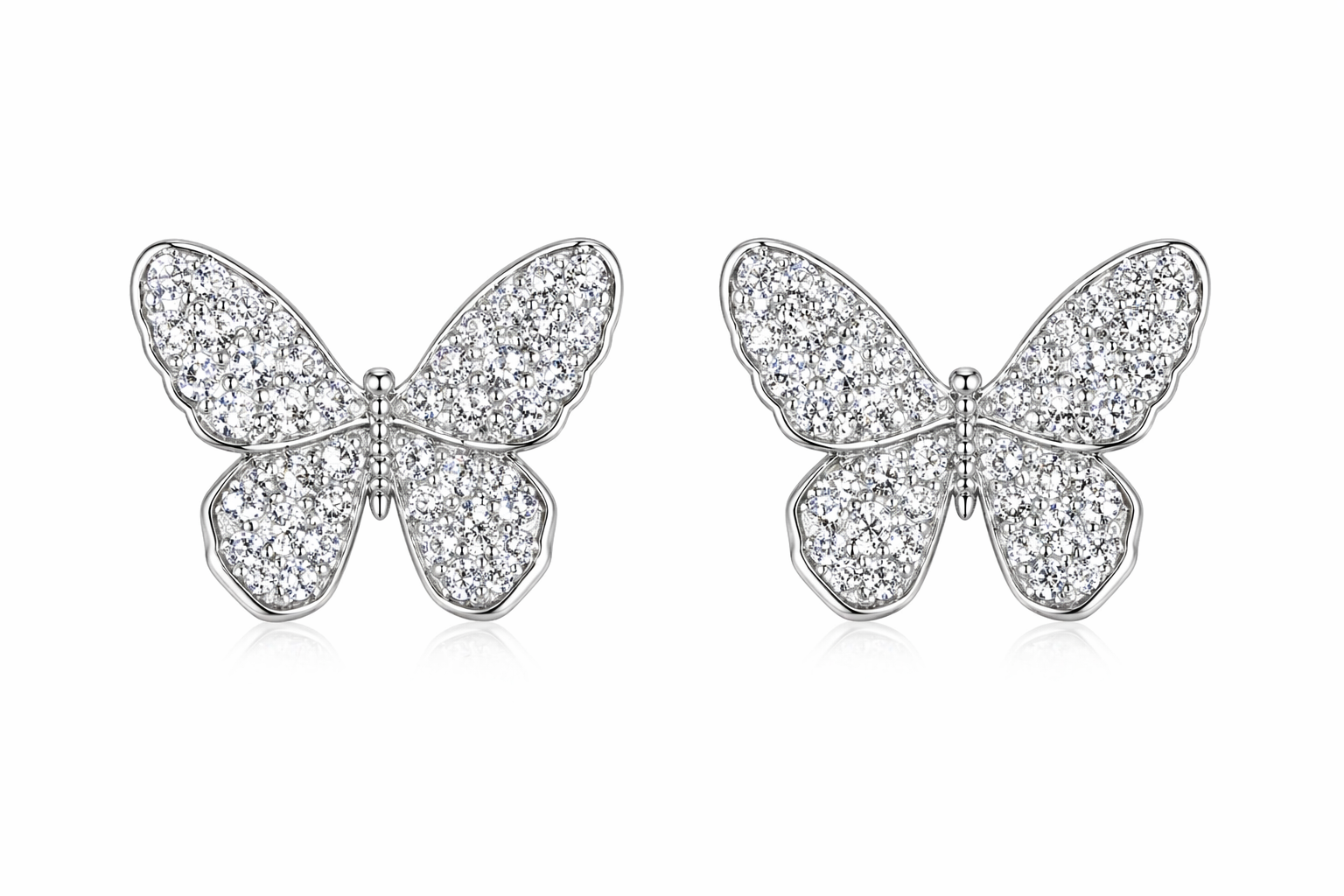 Crystal Butterfly Stud Earrings