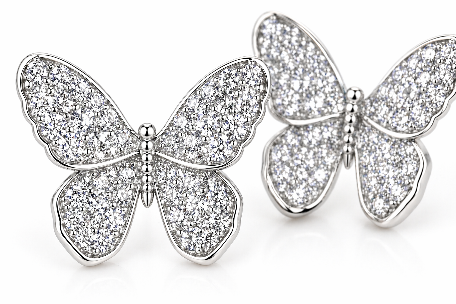Crystal Butterfly Stud Earrings