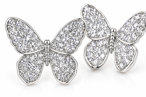 Crystal Butterfly Stud Earrings