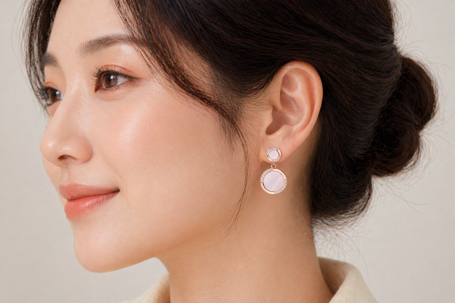 Blush Halo Drop Earrings