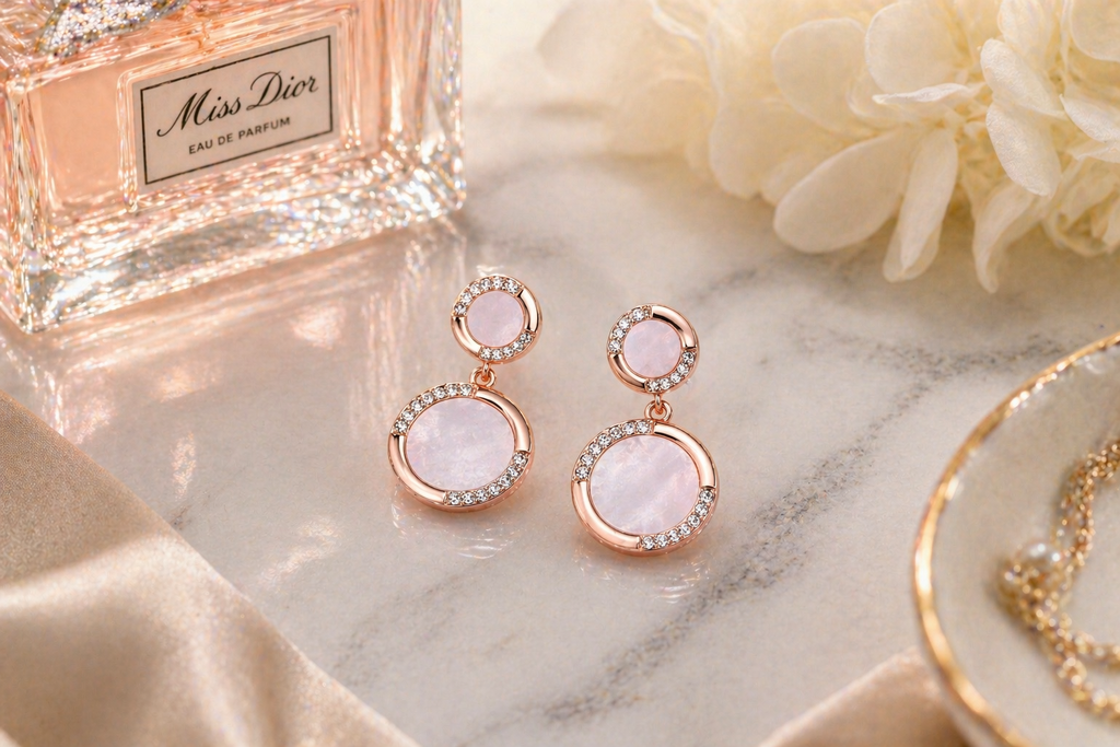 Blush Halo Drop Earrings