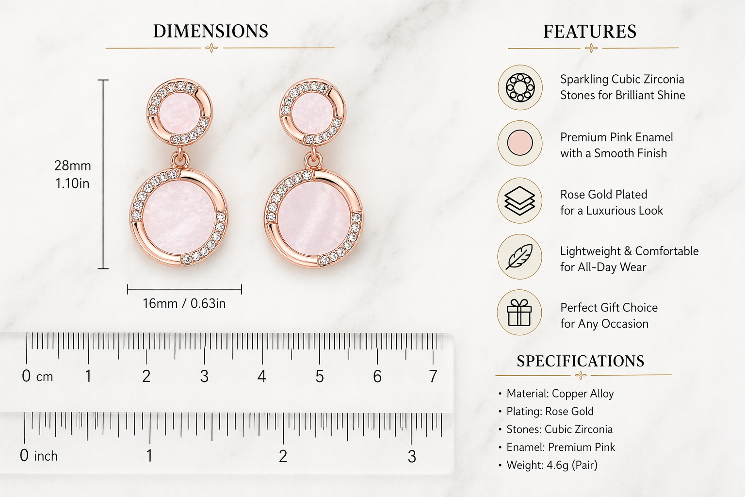 Blush Halo Drop Earrings
